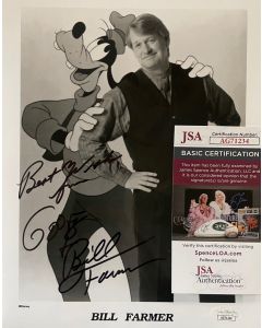 Bill Farmer VOICE OF GOOFY Original Autographed 8X10 Photo with JSA COA