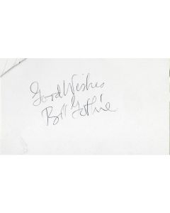 Bob Guthrie signed index card #2