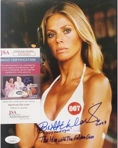 Britt Ekland THE MAN WITH THE GOLDEN GUN BOND 007 signed 8x10 W/JSA # G01