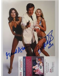 Britt Ekland & Maud Adams THE MAN WITH THE GOLDEN GUN BOND 007 signed 8x10 W/JSA # G03