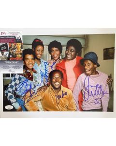 Good Times Cast of 5 signed 11x14 w/ JSA COA