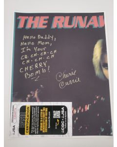 Cherie Currie THE RUNAWAYS signed 8x10 w/JSA # G09