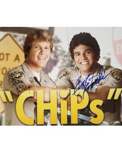 Erik Estrada & Larry Wilcox CHIPS signed BY BOTH 8x10 w/JSA # G05