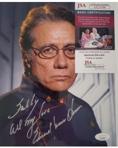 Edward James Olmos STAND AND DELIVER, BLADERUNNER with JSA signed 8x10 # G01