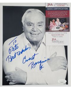 Ernest Borgnine signed 8x10 w/JSA COA Inscription says "TO PETE" # G01
