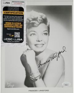 Francis Langford Rip THE BICKERSONS,EVERY NIGHT AT 8, signed 8x10 w/JSA COA # G01