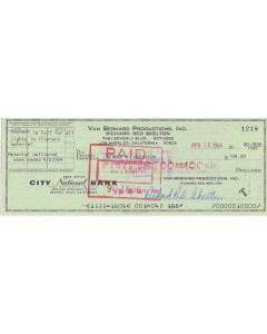 Red Skelton signed cancelled check