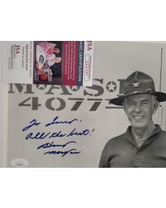 Harry Morgan Rip MASH signed 8x10 W/JSA COA# G01