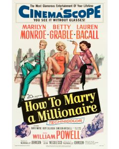 Marilyn Monroe How To Marry A Millionaire  Reprint  Movie Poster 26x38