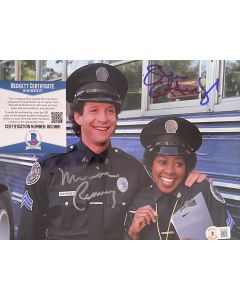 Steve Guttenburg & Marion Ramsey RIP Police Academy 8x10 w/Beckett COA 