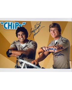 CHIPs Larry Wilcox & Erik Estrada 8x10 signed photo #63