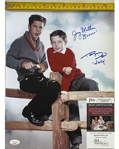 Leave it to Beaver Jerry Mathers & Tony Dow Original Signed 11x14 w/ JSA COA #5