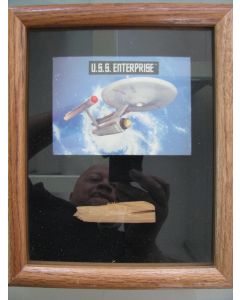 Signed framed piece of the U.S.S. Enterprise used in the Star Trek franchise