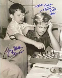Jerry Mathers & Tony Dow Leave it to Beaver signed 8X10 #30