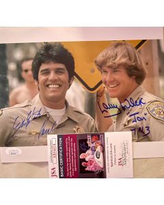 Erik Estrada & Larry Wilcox CHiPs Original Signed 8x10 Photo w/JSA COA #2