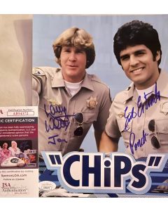 Erik Estrada & Larry Wilcox CHiPs Original Signed 8x10 Photo w/JSA COA #4