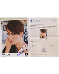 BRITT LINN MARCH 2014 PLAYMATE Original Autographed 8X10 photo