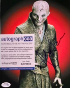 Andy Serkis STAR WARS SNOKE Original Autograph 8x10 w/ACOA