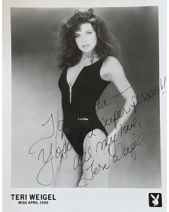 TERI WEIGEL APRIL 1986 PLAYMATE (To: Loretta) Original Autographed 8X10 photo
