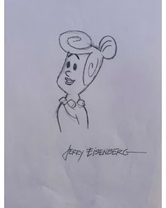 Jerry Eisenberg Original Hand Drawn & Signed 8X10 Wilma Filntstone