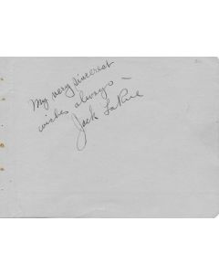 Jack LaRue signed album page