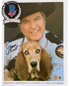 James Best Dukes of Hazzard Original Autographed 8X10 Photo w/ Beckett COA