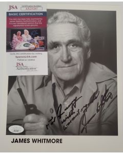 James Whitmore Rip SHAWSHANK REDEMPTION, PLANET OF THE APES signed 8x10 W/JSA # G01
