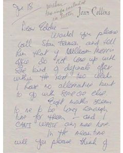 Joan Collins HANDWRITTEN LETTER rare!