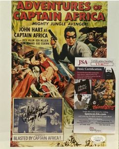 John Hart Adventures of Captain Africa Signed 8x10 Photo w/JSA COA