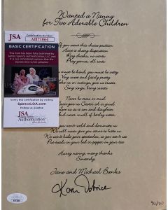 MARY POPPINS printed letter signed by Karen Dotrice w/JSA COA