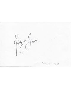 Kelly Gibson signed album page/card