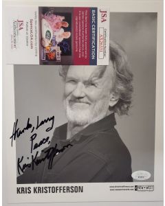 Kris Kristofferson Rip A STAR IS BORN, BLADE signed 8x10 W/JSA # G01