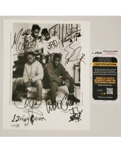 Corey Glover, William Calhoun, Vernon Reid, Muzz Skillings LIVING COLOUR-BAND signed 8x10 with JSA COA # G01