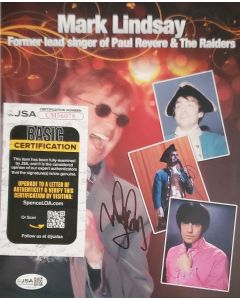 Mark Lindsay PAUL REVERE & THE RAIDERS signed 8x10 with JSA COA # G01