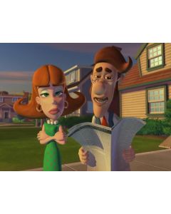 Megan Cavanagh & Mark DeCarlo DUO JIMMY NEUTRON NEWSPAPER