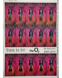 MICHAEL JACKSON Original Lenticular Uncut Sheet THIS IS IT UK concert tickets # 1