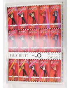 MICHAEL JACKSON Original Lenticular Uncut Sheet THIS IS IT UK concert tickets # 2