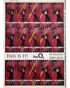 MICHAEL JACKSON Rare uncut sheet of THIS IS IT UK concert tickets VERSION 3
