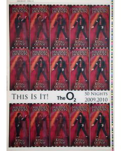 MICHAEL JACKSON Rare uncut sheet of THIS IS IT UK concert tickets VERSION 4
