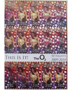 MICHAEL JACKSON Rare uncut sheet of THIS IS IT UK concert tickets VERSION 5