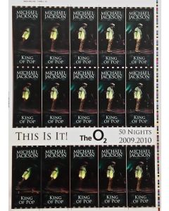 MICHAEL JACKSON Rare uncut sheet of THIS IS IT UK concert tickets VERSION 6