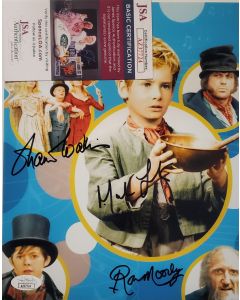 Ron Moody, Shani Wells, Mark Lester OLIVER signed 8x10 W/JSA # G01