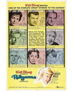 Pollyanna original 1960 Walt Disney folded movie poster 27x41 SIGNED BY HAYLEY MILLS!