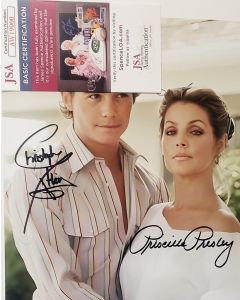 Priscilla Presley & Chris Atkins DALLAS signed 8x10 W/JSA # G01