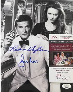 Sir Roger Moore & Kristina Wayborn James Bond 007 Original Autographed w/JSA COA