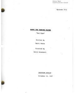 Buffy The Vampire Slayer "Bad Eggs" 1997 original shooting script 11/10