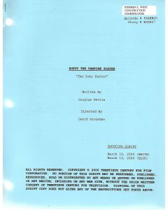 Buffy The Vampire Slayer "The Yoco Factor" 2000 original shooting script 03/13 blue