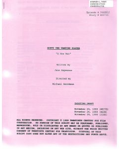 Buffy The Vampire Slayer "A New Man" 1999 original shooting draft 11/29 pink