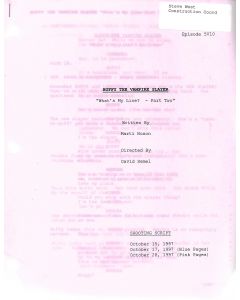 Buffy The Vampire Slayer "What's My Line-part 2" 1997 original shooting script 10/28 pink