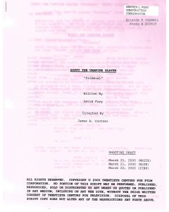 Buffy The Vampire Slayer "Primeval" 2000 original shooting draft 03/22 pink